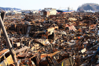 東日本大震災での被害の様子