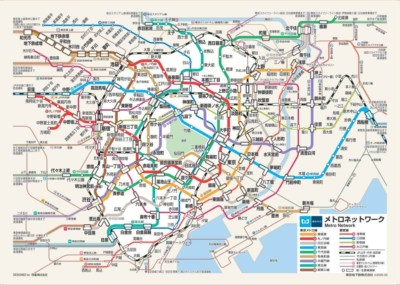 東京メトロの路線図（詳細版）（2020年3月のもの）