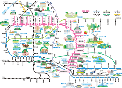 新京成電鉄の路線図