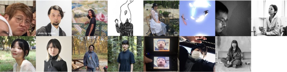多田恋一朗キュレーション企画『混沌熟視（コンクリートジャングル編）』左上から時計回り）多田恋一朗、村山悟郎、安井鷹之介、息継ぎ、伊藤瑞生、米澤柊、山田悠太朗、那須佐和子、芹澤美咲、𠮷田桃子、黒坂祐、鈴木初音、梅本匡志、橋本大河、石山未来
